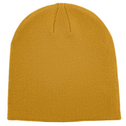 vidsel 100% Cotton Beanie Hat for Men Women, Soft Cuffless Knit Skull Cap - color: 1pc-yellow