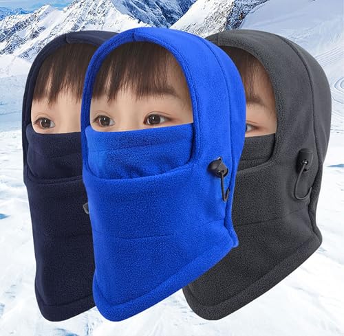 Kids Winter Hats Balaclavas Headwear Fleece Beanie Trooper Cute and Plush Warm Hat for Boys Girls 3-10T - color: Winter Warm Black