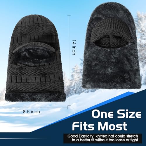 Clothclose Winter Balaclava Beanie Hat Knit Thermal Ski Mask for Men Women - color: Grey
