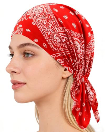 Chemo Headwear for Women Head Scarf Hats Beanie Coverings Scarves - color: Red Nuts