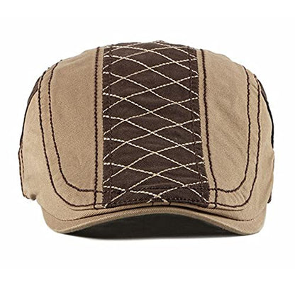 2 Pack Men's Cotton Flat Cap Ivy Gatsby Newsboy Hat - color: V