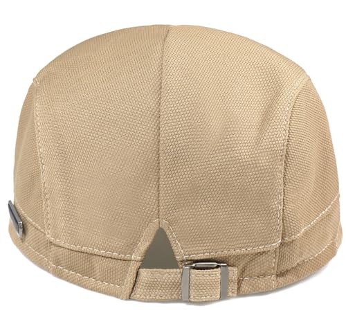 Newsboy Hats for Men Flat Cap Adjustable Irish Cabbie Ivy Driving Hunting Hat - color: Khaki
