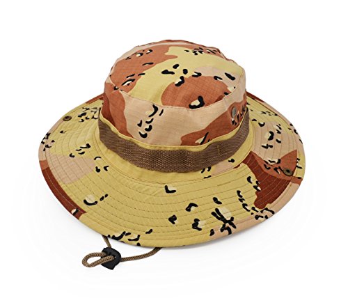 Outdoor Wide Brim Sun Protect Hat, Classic US Combat Army Style Bush Jungle Sun Cap for Fishing Hunting Camping - color: Paw Print Camouflage