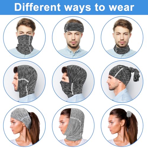 SATINIOR 4 Pcs Neck Gaiter Face Mask for Men, High Vis - color: Deep Colors
