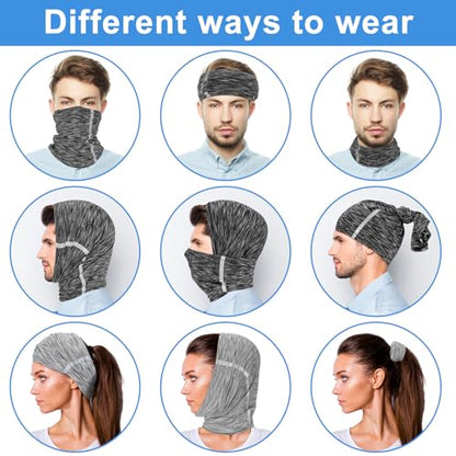 SATINIOR 4 Pcs Neck Gaiter Face Mask for Men, High Vis - color: Deep Colors