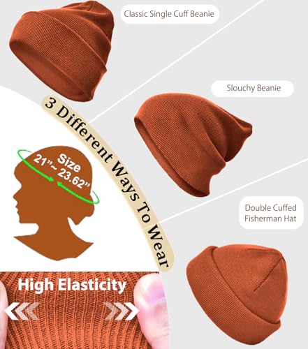 100% Cotton Beanie Hat Winter Hats Women Men Warm Knit Beanies - color: 1pcs Orange