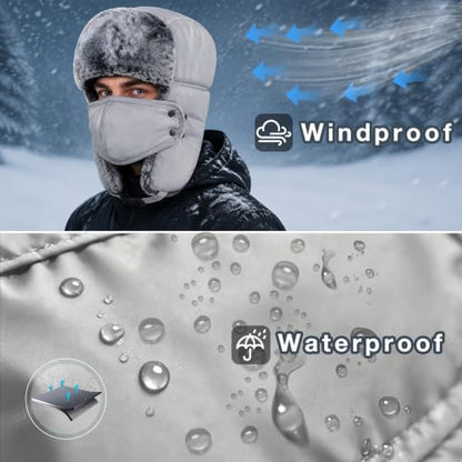 mysuntown Warm Winter Hats for Women Men with Ear Flaps for Cold Weather - color: Grey