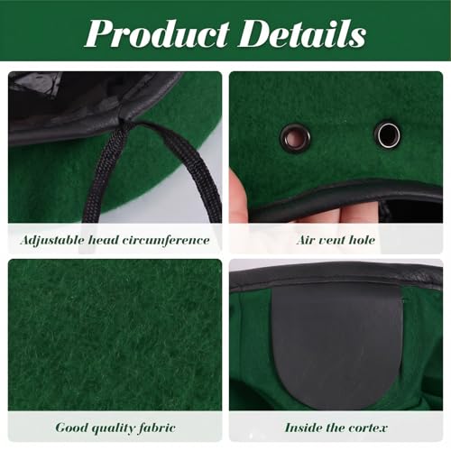 Gvhntk Berets for Army Style Military Berets for Men Women Wool Leather Beret Hats Fashionable Vintage Beret - color: Dark Green
