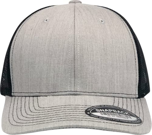 L2K Classics Plain Trucker Mesh Cap Baseball Cap - Mens Hats Trucker Hats for Men - color: Heather/Black