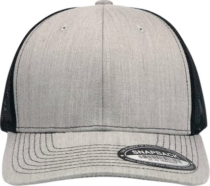 L2K Classics Plain Trucker Mesh Cap Baseball Cap - Mens Hats Trucker Hats for Men - color: Heather/Black