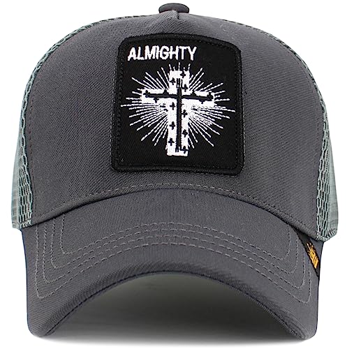 KBETHOS Praying Hands Rosary Dad Hat Baseball Cap Unconstructed Polo Style Adjustable Unisex - color: Dark Gray Almighty Mesh Ballcap