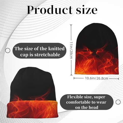 Unisex Stretch Knit Beanie Hat - color: Flame