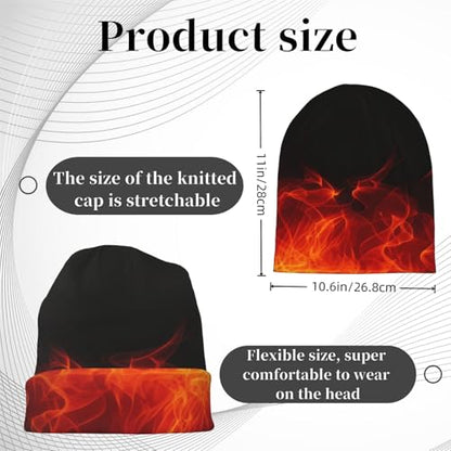 Unisex Stretch Knit Beanie Hat - color: Flame
