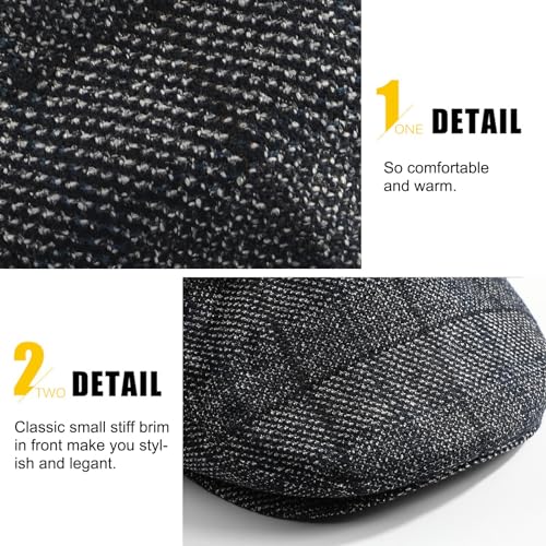 Sumolux Mens Newsboy Hat Flat Cap Gatsby Lvy Irish Hats Driving Cabbie - color: D Gray