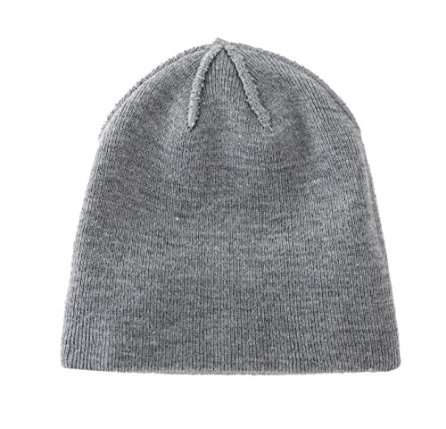 Home Prefer Mens Winter Hats Acrylic Knit Cuff Beanie Cap Warm Womens Beanie Hat - color: Light Grey