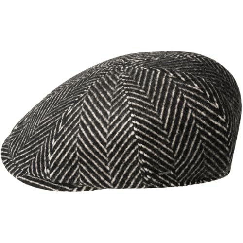 Bailey 1922 Luca Cap Flat Cap Black Herringbone M