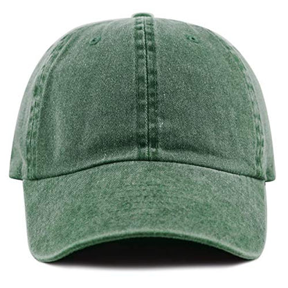 The Hat Depot 100% Cotton Pigment Dyed Low Profile Dad Hat Six Panel Cap - color: 1. Green