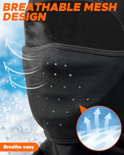 Ski Face Shiesty Mask Thermal Winter Balaclava for Men Women-Face Covering Mask for Cold Weather Skiing Motorcycle Fishing - color: Black