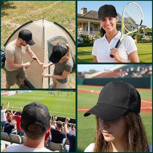 12Pack Mesh Trucker Hats, Bulk Black Trucker Cap