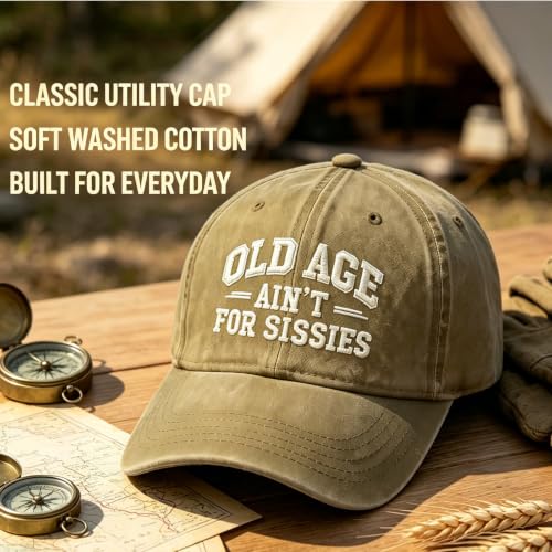 Old & Don't Care Hat, Vintage Distressed Old & Don’t Care Cap, Adjustable Funny Baseball Cap - color: Tooold Black