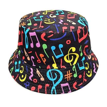 Summer Bucket hat, Love Pattern Sun hat, Packable Fisherman Outdoor Travel Hiking Beach Cap, one Size - color: Musical Notes