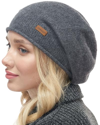FURTALK Slouchy Beanies for Women Winter Hats Soft Warm Beanie Hat Ladies Knitting Skull Beanies - color: Mixed Dark Grey