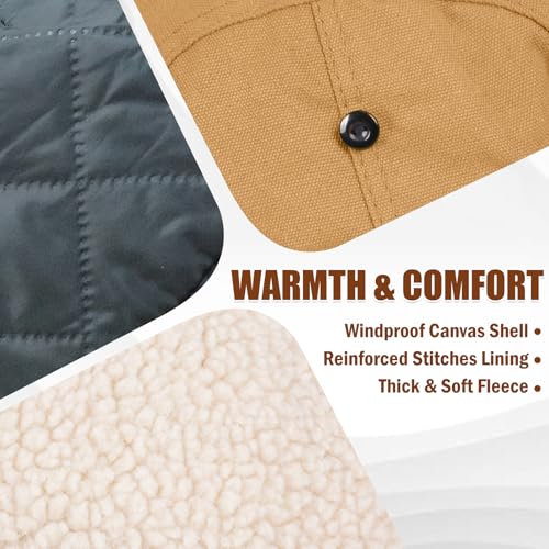 Trapper Hat + Hammock Underquilt, Warm Winter Russian Aviator Hat with Fleece Ear Flaps for Men Women, Orange Under Quilt for Single Hammock