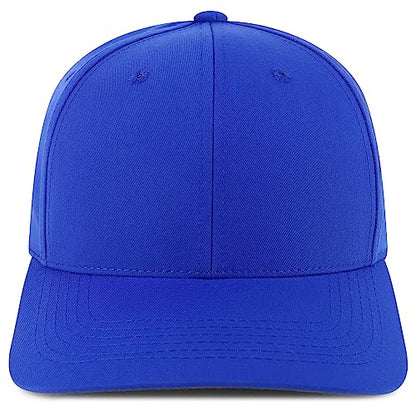 Trendy Apparel Shop Structured High Profile 6 Panel Curved Bill Snapback Baseball Cap - color: Royal