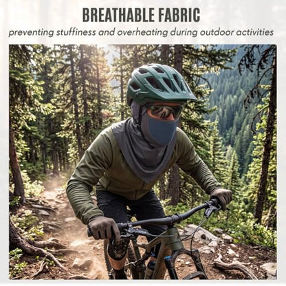 Face Balaclava Neck Cover Cooling Ice Silk Ski Mask - color: Dark Gray