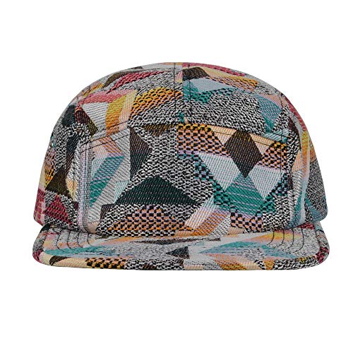 5 Panel Camper Hat | Multi-Color Unique Designs | Caps for Men & Women | Large or X-Large - color: Geo Blue Orange Gray, size: 7 1/4-7 3/8