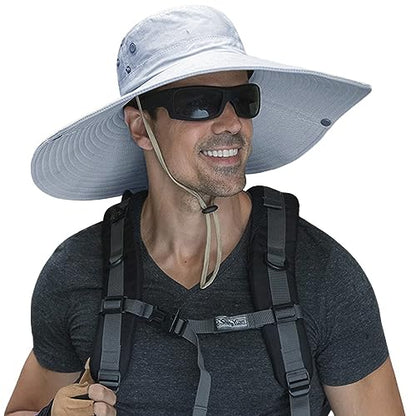 HUAMULAN Men Wide Brim Sun Hat Summer Outdoor Women Bucket Fishing Hats - color: A1-qianhui