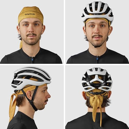 GripGrab Summer Cycling Bandana UV Protection Under Helmet Headwrap - color: Mustard Yellow