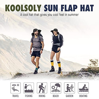 Outdoor Sun Hat for Men with 50+ UPF Protection Safari Cap Wide Brim Fishing Hat with Neck Flap, for Dad… - color: Blue Camouflage