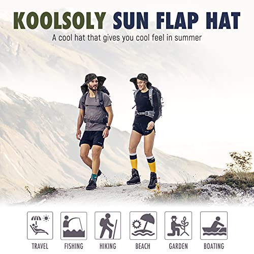 Outdoor Sun Hat for Men with 50+ UPF Protection Safari Cap Wide Brim Fishing Hat with Neck Flap, for Dad… - color: Gray Camouflage