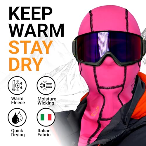 GearTOP Balaclava Ski Mask for Men and Women, Winter Motorcycle Face Mask - color: Pink