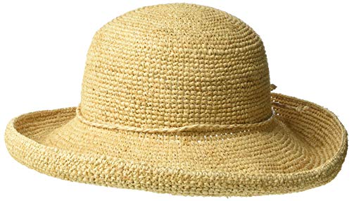 Scala Women's Womens Crocheted Raffia,Natural,One Size