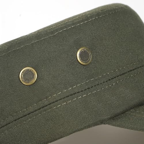 Unisex Classic Cadet Army Hat Flat Top Baseball Cap Military Hats - color: Green