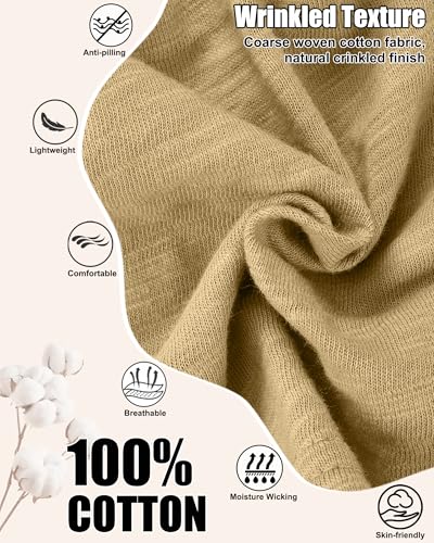 100% Cotton Summer Beanie for Men Women, Thin Soft Slouchy Beanies - color: 1pcs-sand Yellow, size: Medium