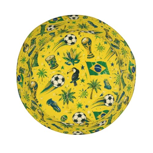 Bucket Hat for Men Women Packable Sun Hats Fisherman Outdoor Summer Travel Hiking Beach Caps - color: Brazilian Football