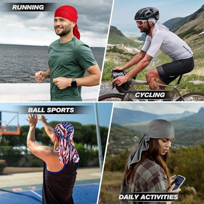YANIKY Bandanas Skull Caps for Men, Do Rag Women Breathable Helmet Liner - color: Flag