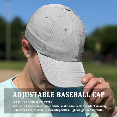Adjustable Cotton Baseball Cap for Men Women - color: Grey