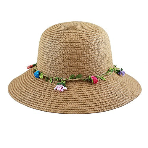 The Hat Depot Womens Floppy Summer Sun Beach Wide Brim Straw Hat - color: Fh11