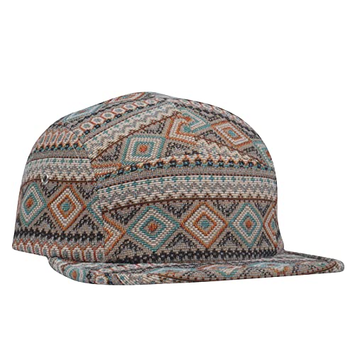 5 Panel Camper Hat | Multi-Color Unique Designs | Caps for Men & Women | Large or X-Large - color: Jacquard Gray Multi, size: 7 1/4-7 3/8