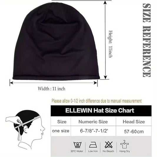 Utaly Soft Slouchy Chemo Beanie for Women Breathable Stretchy Skull Cap for Cancer Hair Loss Patients Sleep Wear - color: Black