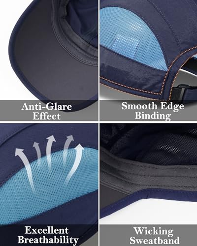 GADIEMKENSD Outdoor Running Hat Breathable Mesh 2PACK - color: Navy, size: 6 7/8-7 1/4