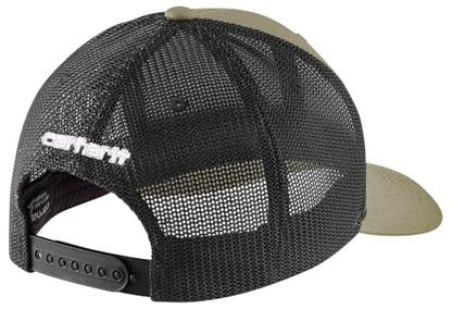 Carhartt Men's Rugged Flex Twill Mesh-Back Logo Patch Cap - color: Faded Fatigue