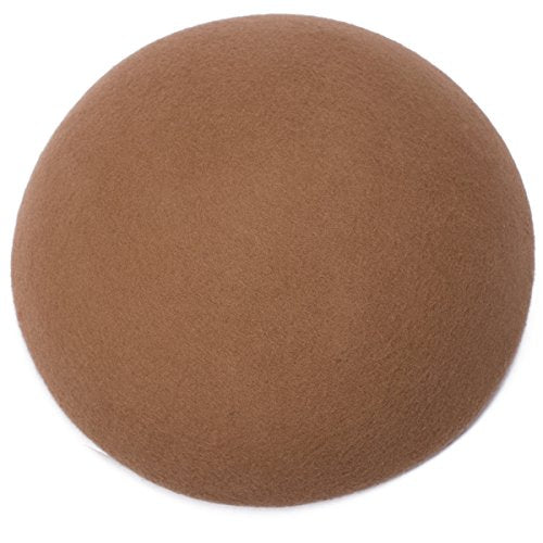 Cute Wool Felt Pillbox Hat Millinery Round Fascinator Base Craft Supply A048 - color: Camel