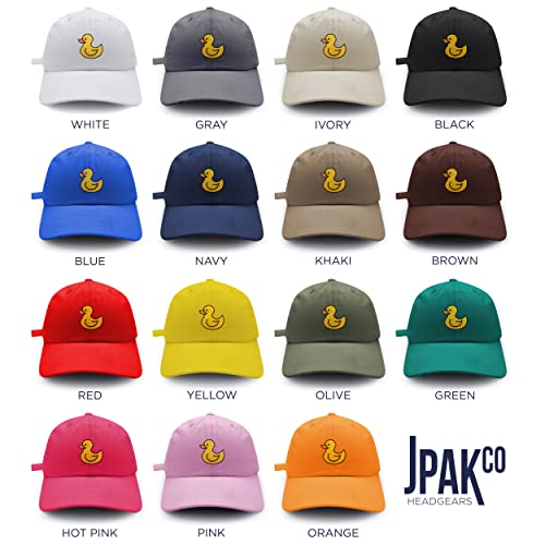 JPAK Duck Baseball Cap Embroidered Cotton Dad Hat - Rubberduck Toy - color: Orange