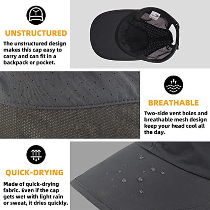 Quick Dry Running Cap for Men, Women - color: Black