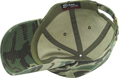 KBETHOS Classic Unisex Cotton Adjustable Low Crown Baseball Cap – Plain Dad Hat - color: Green Camo